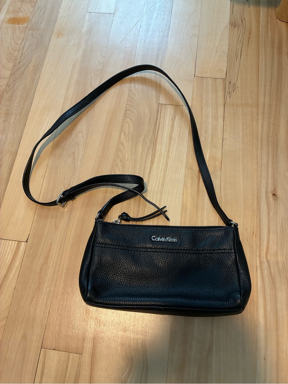 Calvin Klein Black Pebbled Leather Crossbody